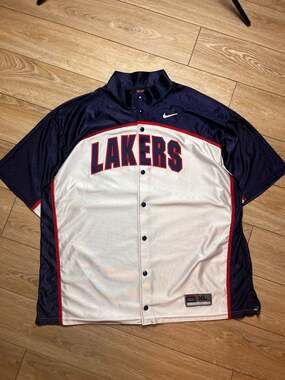 Vintage 90s Nike Team NBA Los Angeles Lakers Shooting Shirt Warm-Up Jersey XL
